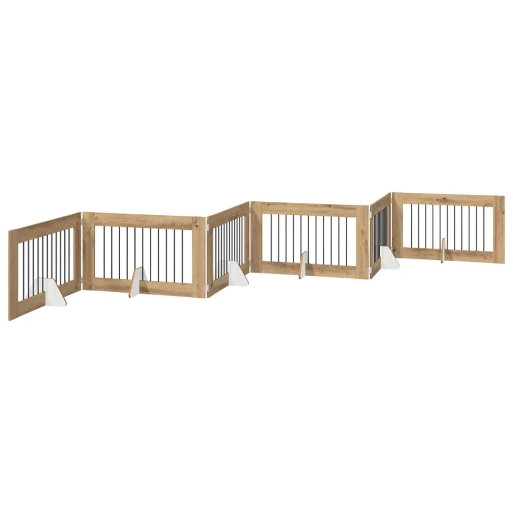 Cancello per cani pieghevole con supporti 6 pz 602 cm 892126