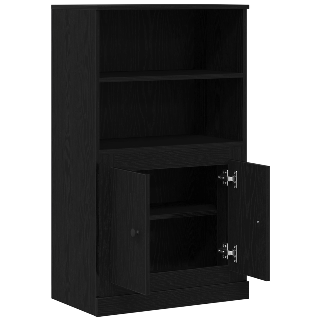 Mobile Alto Nero Rovere 60x35.5x103.5 cm Legno ingegnerizzato
