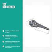 Sella per Bicicletta Ultralight - Fibra di Carbonio - Design Ergonomico - Ammortizzazione - Sostenibile - Peso 190 gr. - Sella per Bicicletta