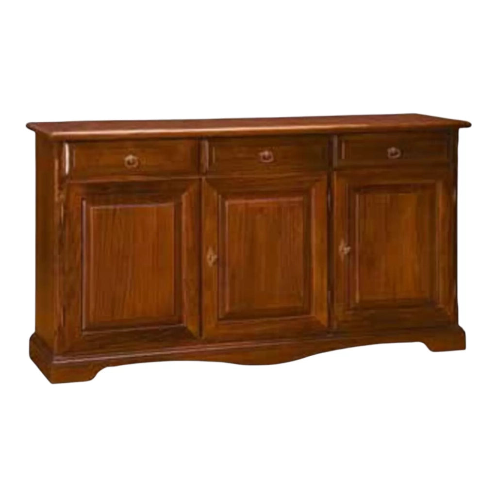Madia credenza arte povera in legno tinta noce l.156 p.42 h.85 (615) - Mobili 2G