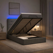 Letto Ottomano con Materasso e LED Grigio Scuro 120 x 190 cm 3458056