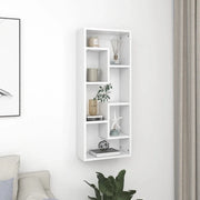 Scaffale a Parete Bianco 36x16x90 cm in Legno Multistrato 803011