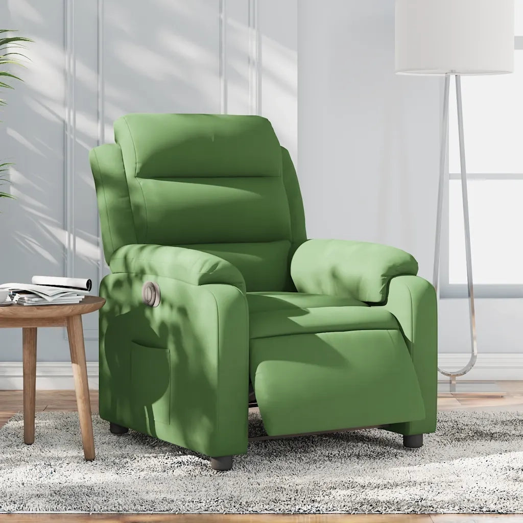 Poltrona Reclinabile Elettrica Verde Chiaro in Velluto 3205073