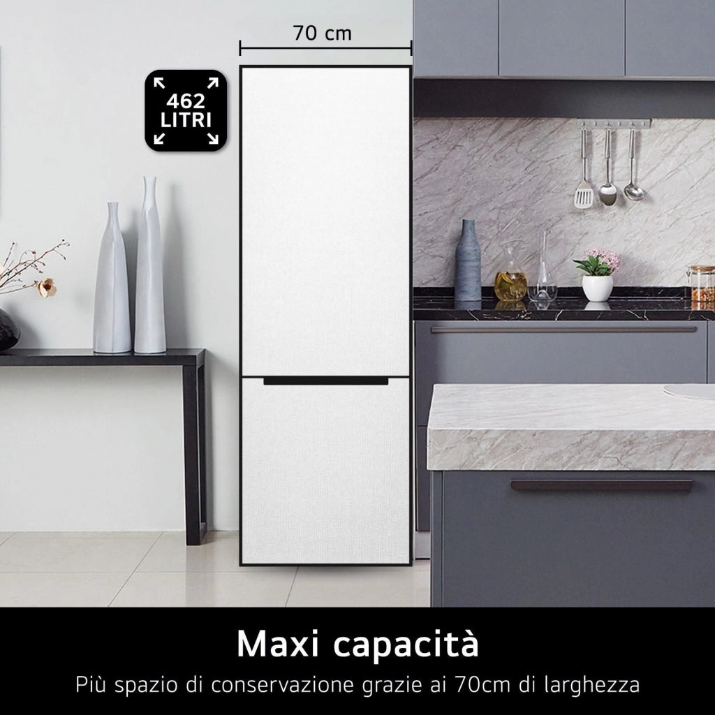 LG GBB567SECMN Frigorifero combinato 70cm, Classe E, 462L, Wi-Fi, No frost, Sabbia