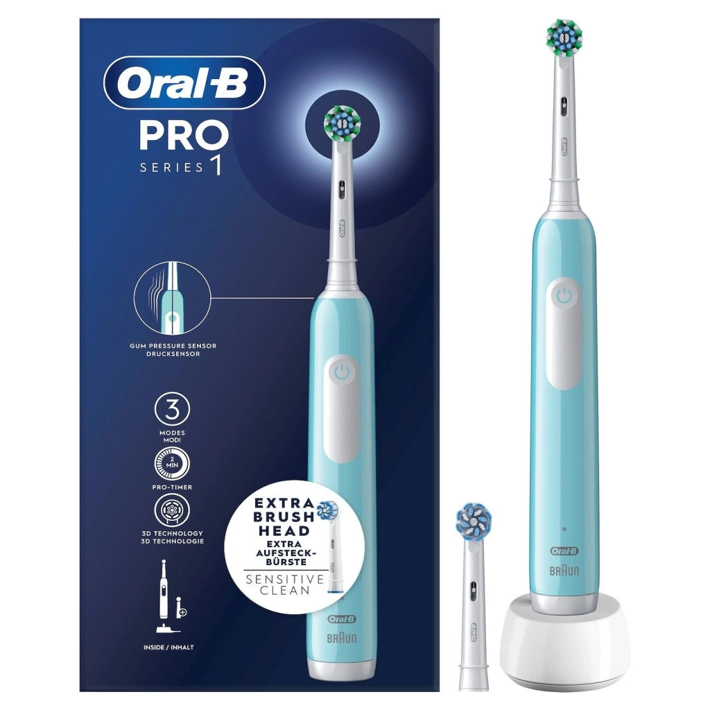 Spazzolino elettrico oral-b braun pro 1 blue azzurro con 2 testine incluse - PRO1CRSTQ