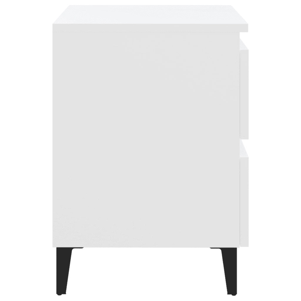 Set di 2 Comodini | Armadio da Notte | Mobiletto da notte Bianco 40x35x50 cm in Legno Multistrato