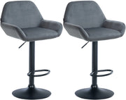 Set di 2 sgabelli da bar Braga velluto nero 4