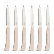 Coltelli Bistecca 24pz Manico in Polipropilene Doppia Affilatura 22cm Tortora