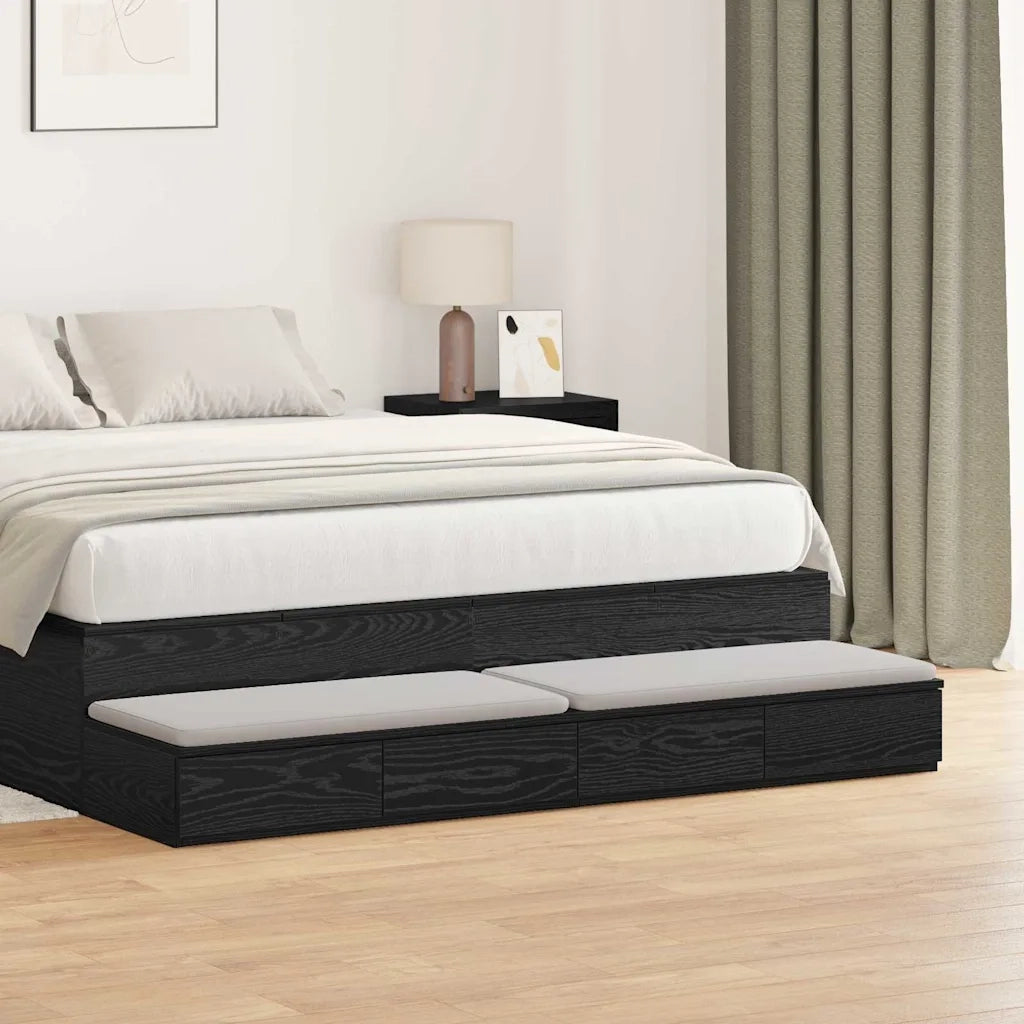 Cassetti per letto Rovere Nero 135 x 36,5 x 16,5 cm 866988