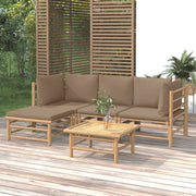Set Salotto da Giardino 5pz con Cuscini Tortora BambÃ¹cod mxl 77167