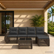 Set Divano da Giardino 6 pz Grigio e Grigio Scuro polyrattan 3435407