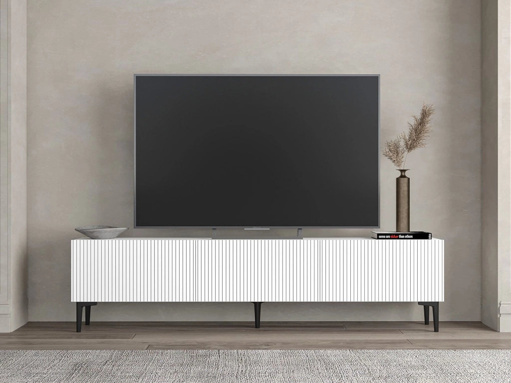 Porta TV in legno "Oscar" - 180 x 31 x 45 cm - Bianco
