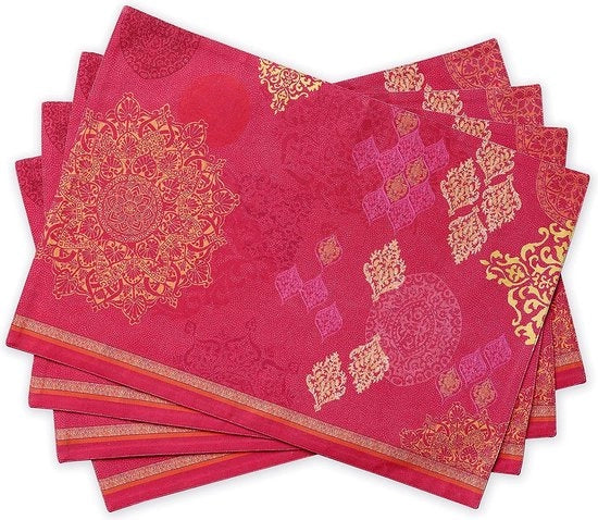 Set da tavola in canapa del 100%, composto da 4 tovagliette per tavola, cucina, matrimoni, uso quotidiano, cena, Thanksgiving/Natale (33 cm x 48 cm)