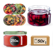 Barattoli per conserve KADAX Denia 250ml 50 pezzi 82mm + coperchio "Frutta esotica"