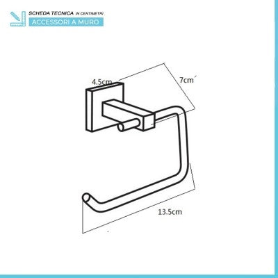 Set accessori a muro 6 pezzi in vetro e acciaio nero opaco e viti incluse  Levante