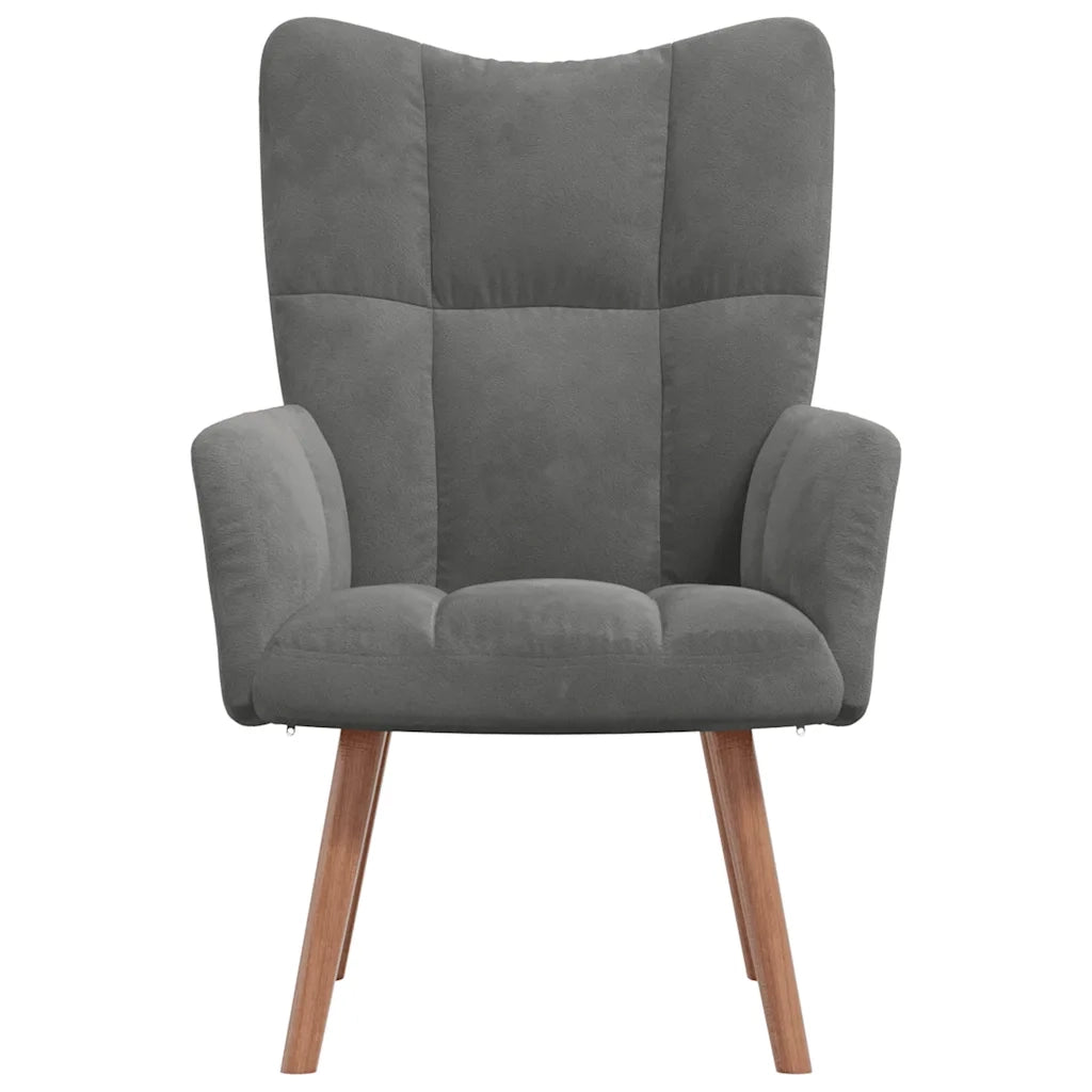 Sedia Relax Grigio Scuro in Velluto 328052
