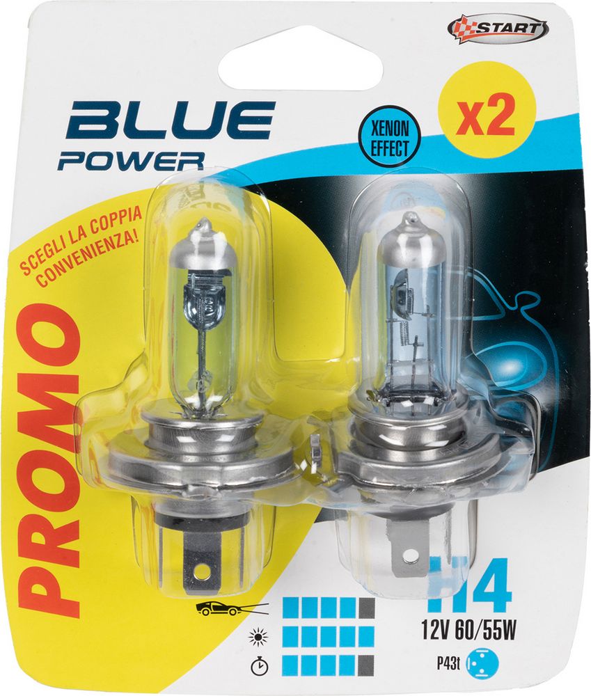 Coppia di lampadine auto alogene H1 12V 60/55W P14,5s