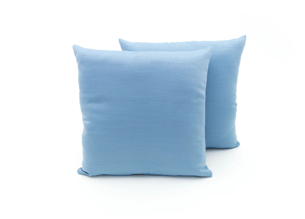 Coppia Cuscini Arredo Imbottiti Tessuto Ottoman In Tinta Unita Colore Azzurro 31 - 50x50 - Azzurro 31