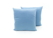 Coppia Cuscini Arredo Imbottiti Tessuto Ottoman In Tinta Unita Colore Azzurro 31 - 50x50 - Azzurro 31