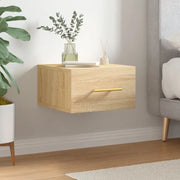 Comodino a Muro-Tavolino da notte sospeso Rovere Sonoma 35x35x20 cm 763608
