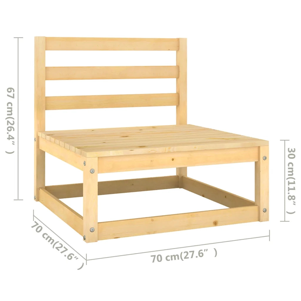 Set Divani da Giardino 3 pz con Cuscini Legno Massello di Pino 3083771