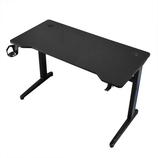 Scrivania Gamer - Tavolo, Scrivania, Cassetta di Gioco - per Bambini e Adulti - MDF e Ferro - 120x56x75.5 - Nero