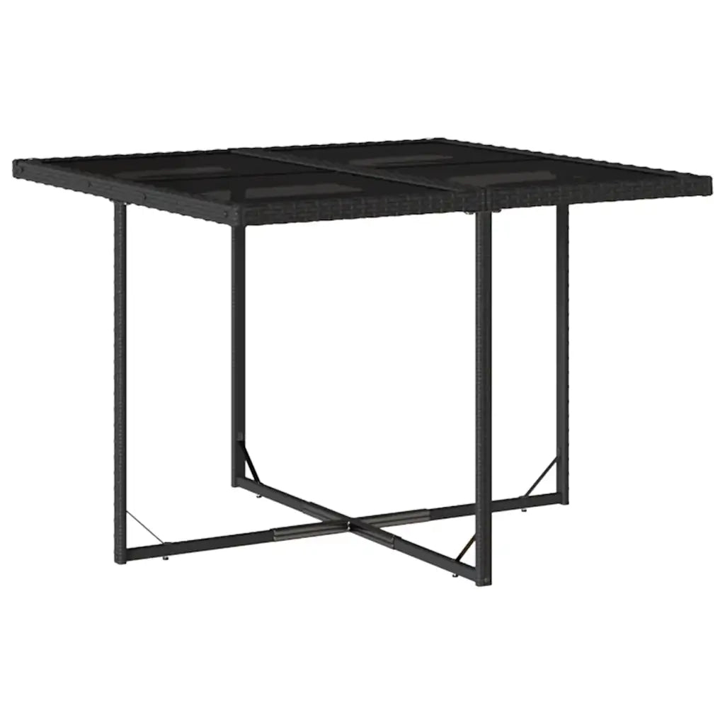 Set da Pranzo da Giardino 5 pz Nero con Cuscini in Polyrattan 3211434