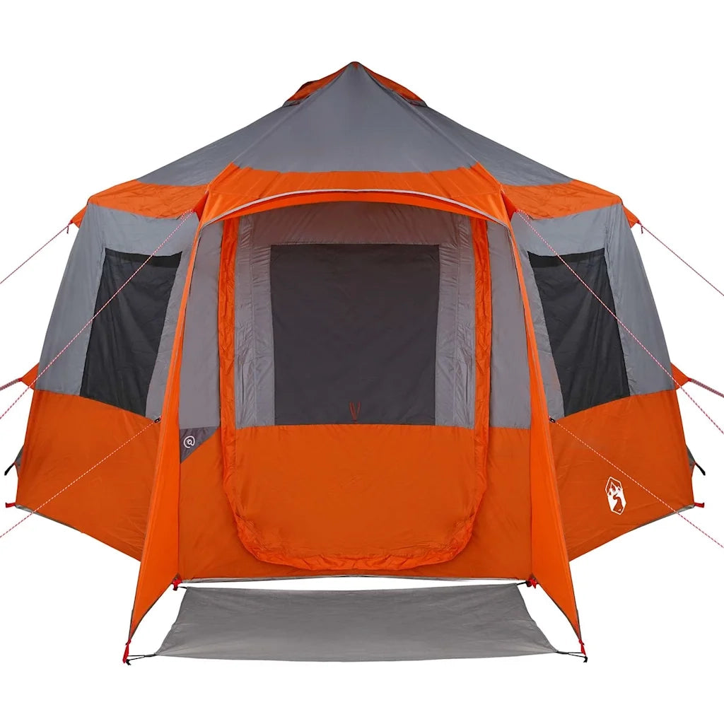 Tenda da campeggio per 12 persone con tetto Grigio e arancione