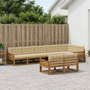 Set di divani da esterno 8 pz Naturale e Beige 3382671