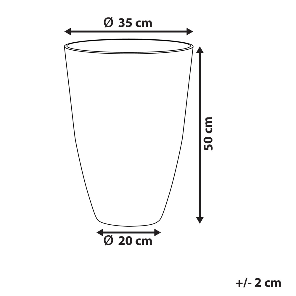 Vaso per piante in pietra di colore beige 35 x 35 x 50 cm per interni ed esterni terrazzo