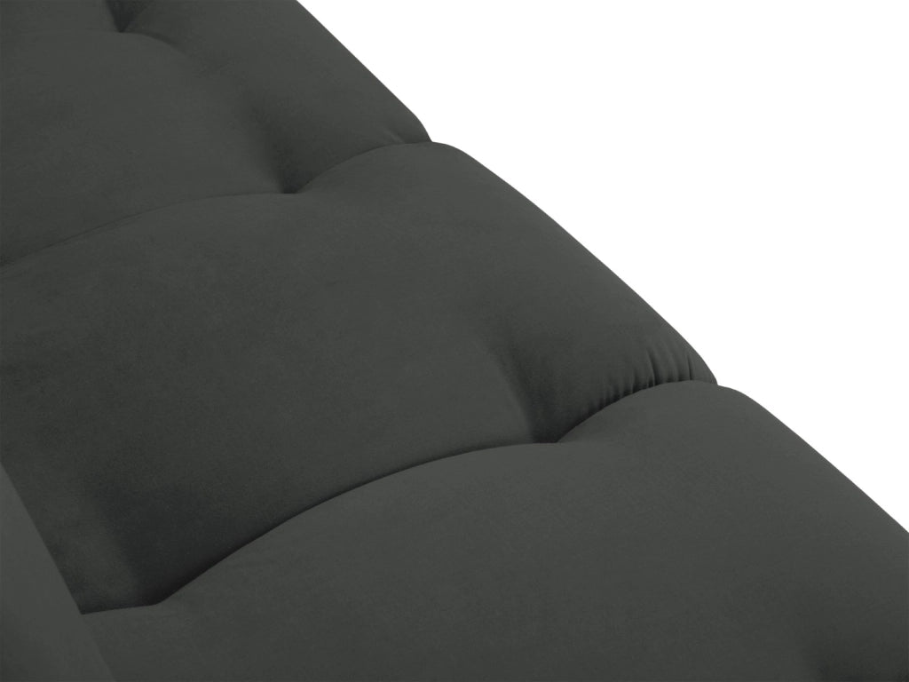 Cosmopolitan Design - Chaise longue sinistra "Hastings" 2 posti in velluto grigio scuro 