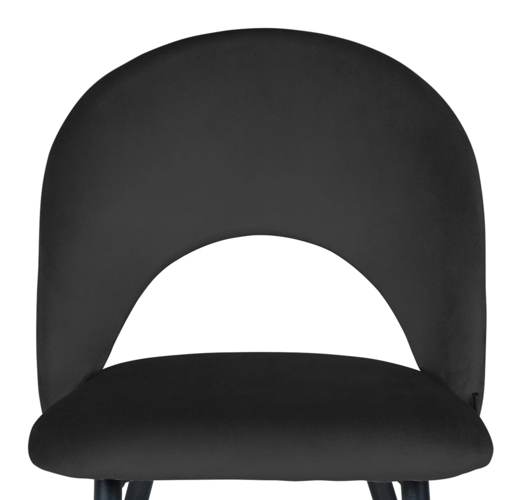 Sedia da pranzo imbottita in velluto nero - Zoe (2 pz) - SD10ZOPM