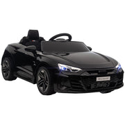 Auto elettrica per bambini, con licenza Audi, con cintura di sicurezza, telecomando, luci, nera, 103 x 58 x 41 cm
