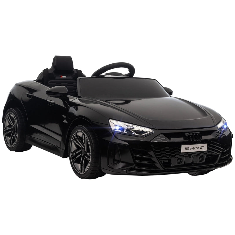 Auto elettrica per bambini, con licenza Audi, con cintura di sicurezza, telecomando, luci, nera, 103 x 58 x 41 cm