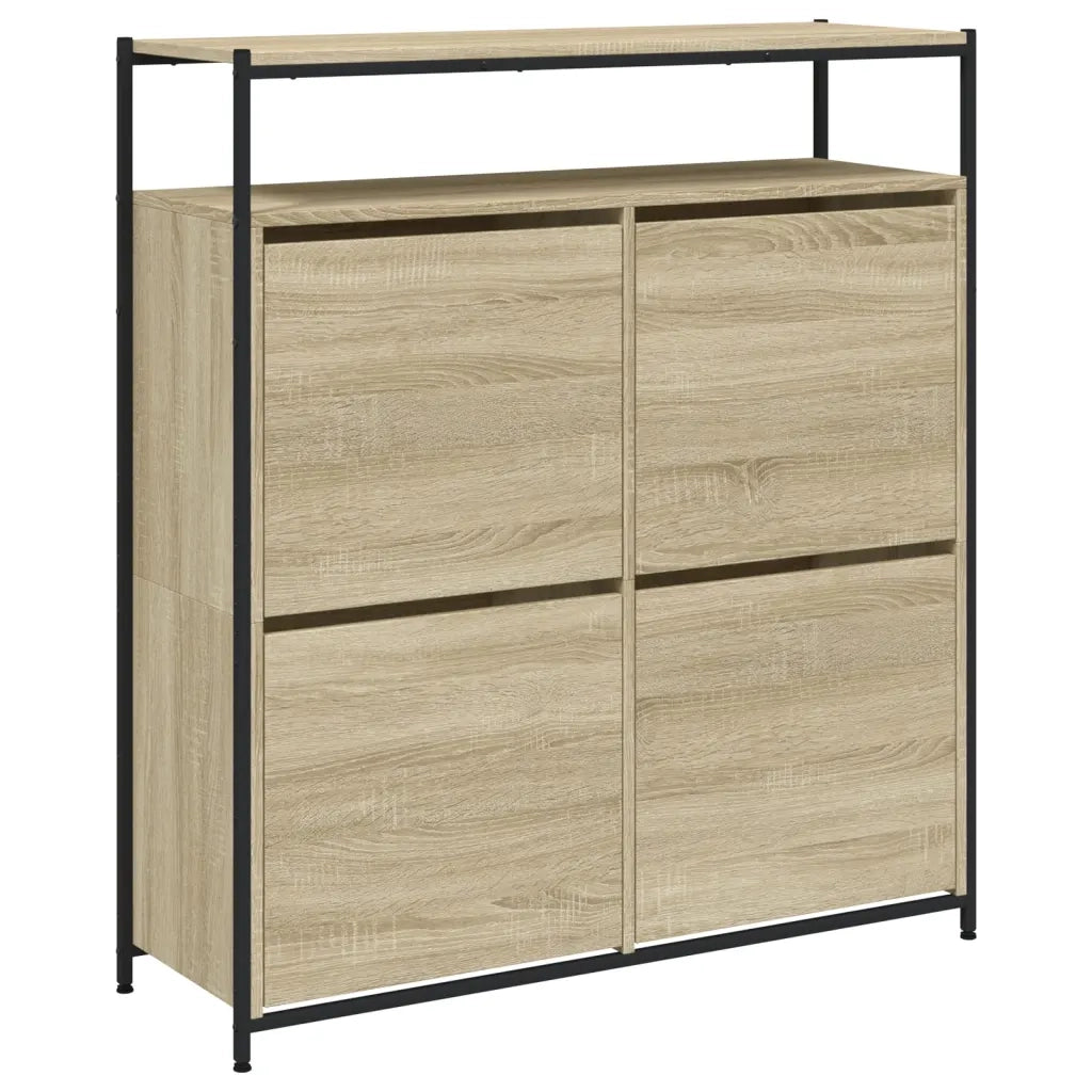 Scarpiera 4 Cassetti Ribaltabili Rovere Sonoma 100x34x112 cmcod mxl 86511