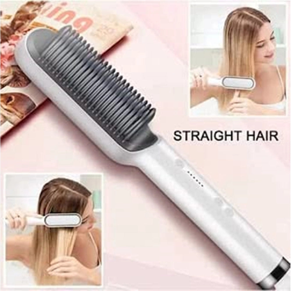 Trade Shop - Spazzola Pettine Piastra Lisciante Elettrica Riscaldante Per Capelli 5 Temperature Styling -