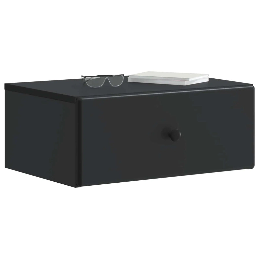 Mobiletto da notte a muro con cassetto Nero 49 x 34,5 x 20 cm 899127