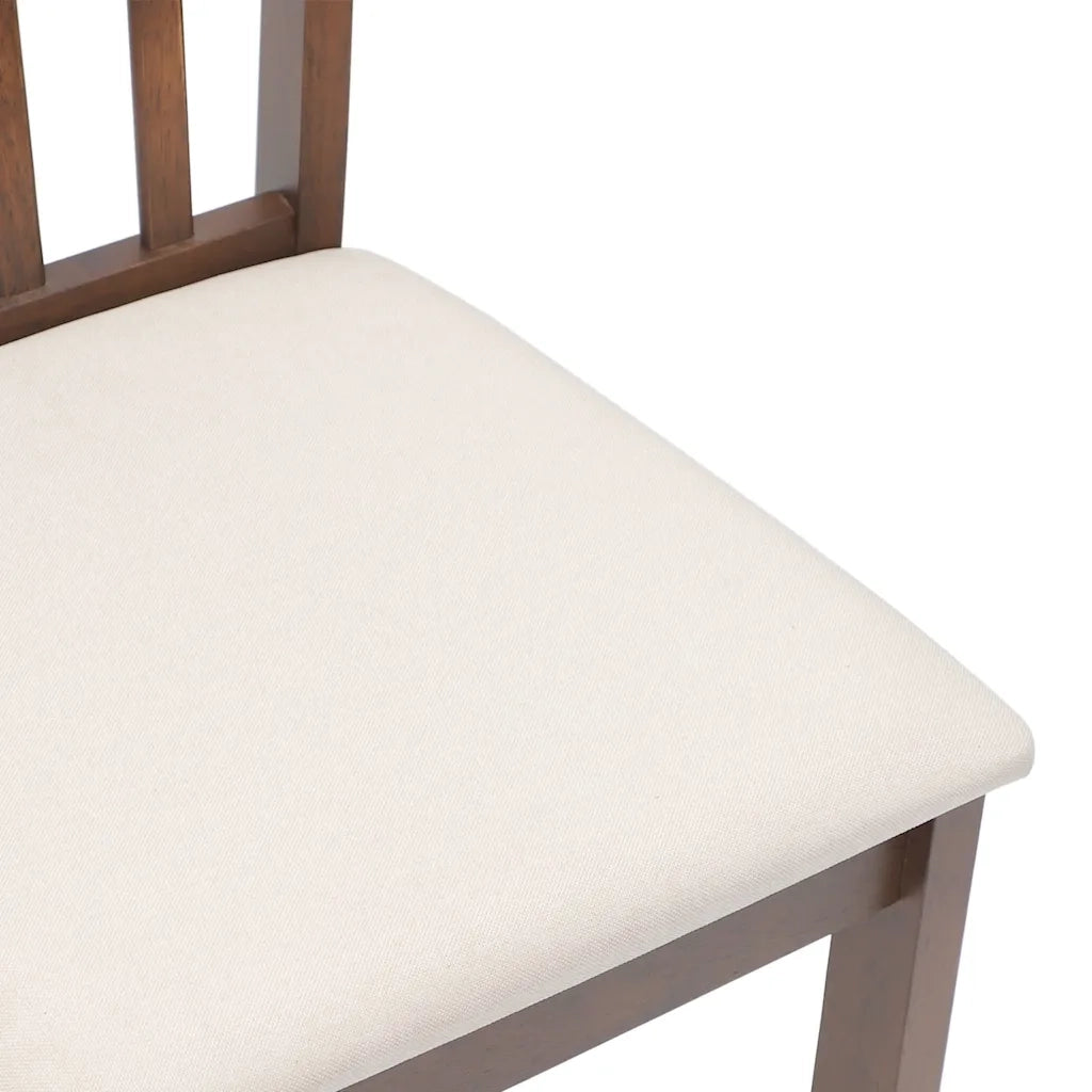 Sedie da Pranzo con Cuscini 2pz Marrone Legno Massello di Hevea