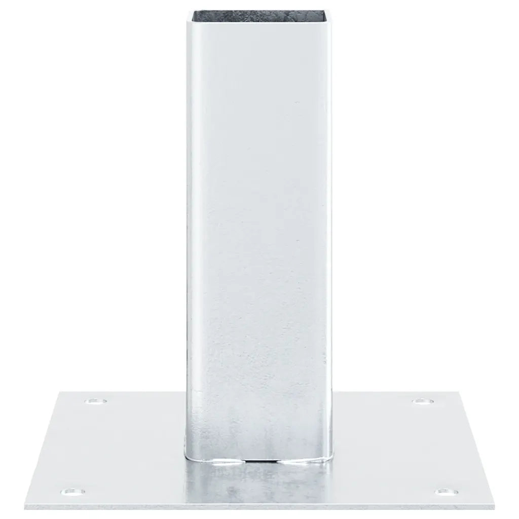 Basi per Pali Quadrate 4 pz Argento 46x46 mm in Acciaio Zincato CFW2665073