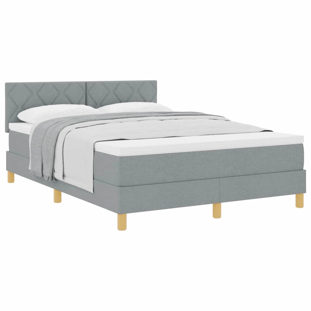 Letto a molle con materasso Grigio chiaro 140 x 190 cm Tessuto 3338993