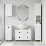 Set di Mobili da Bagno da 4 Pezzi ALKMAAR Bianco Lucido 3417913