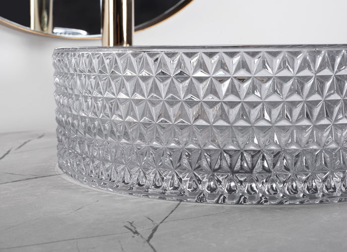 Lavabo Da Appoggio Rea Cristal Light Grey