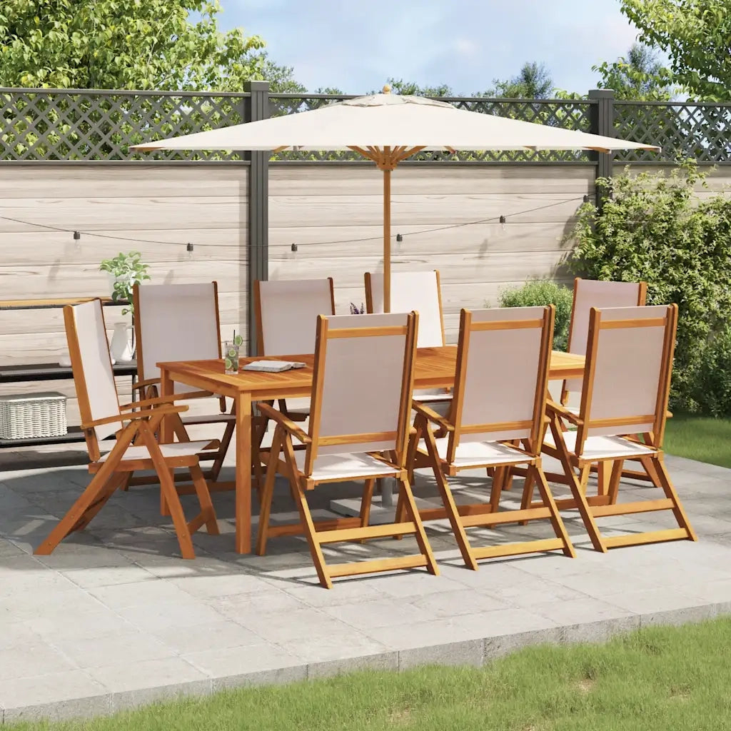 Sedie da Giardino Pieghevoli 8 pz Massello d'Acacia e Textilene 3279237