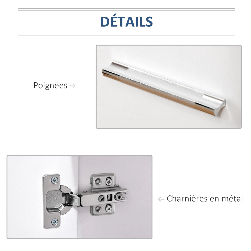 Cassettiera con 2 ante e ruote ¨C Zephmum ¨C Bianco 60x35x65 cm
