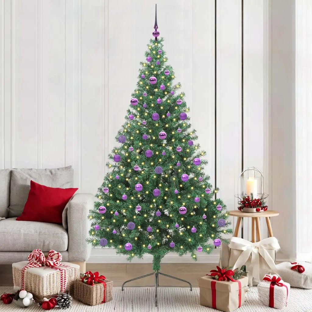 Albero di Natale | Decorazioni natalizie artificiale con luci integrate Verde 210 cm