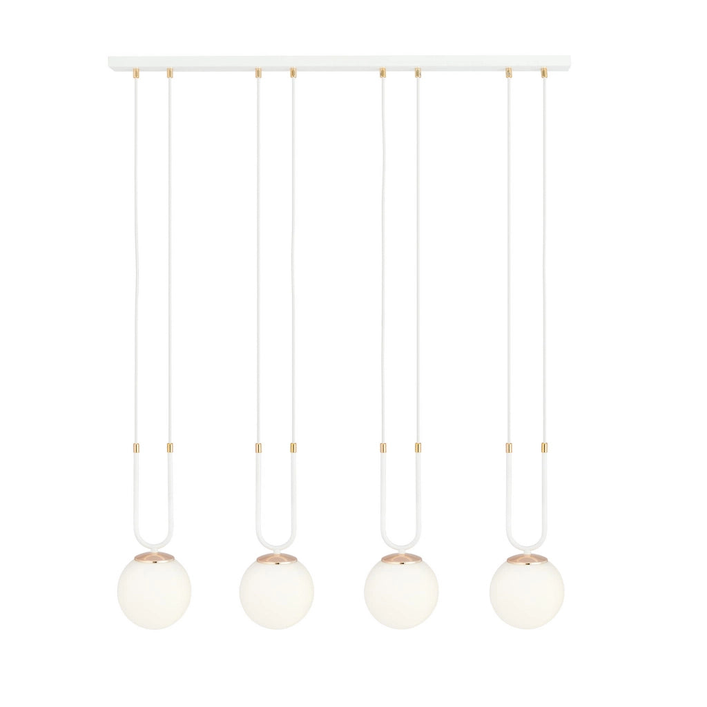 Lampadario Emibig Glam 4 bianco/oro 4xE14 dimmer vetro