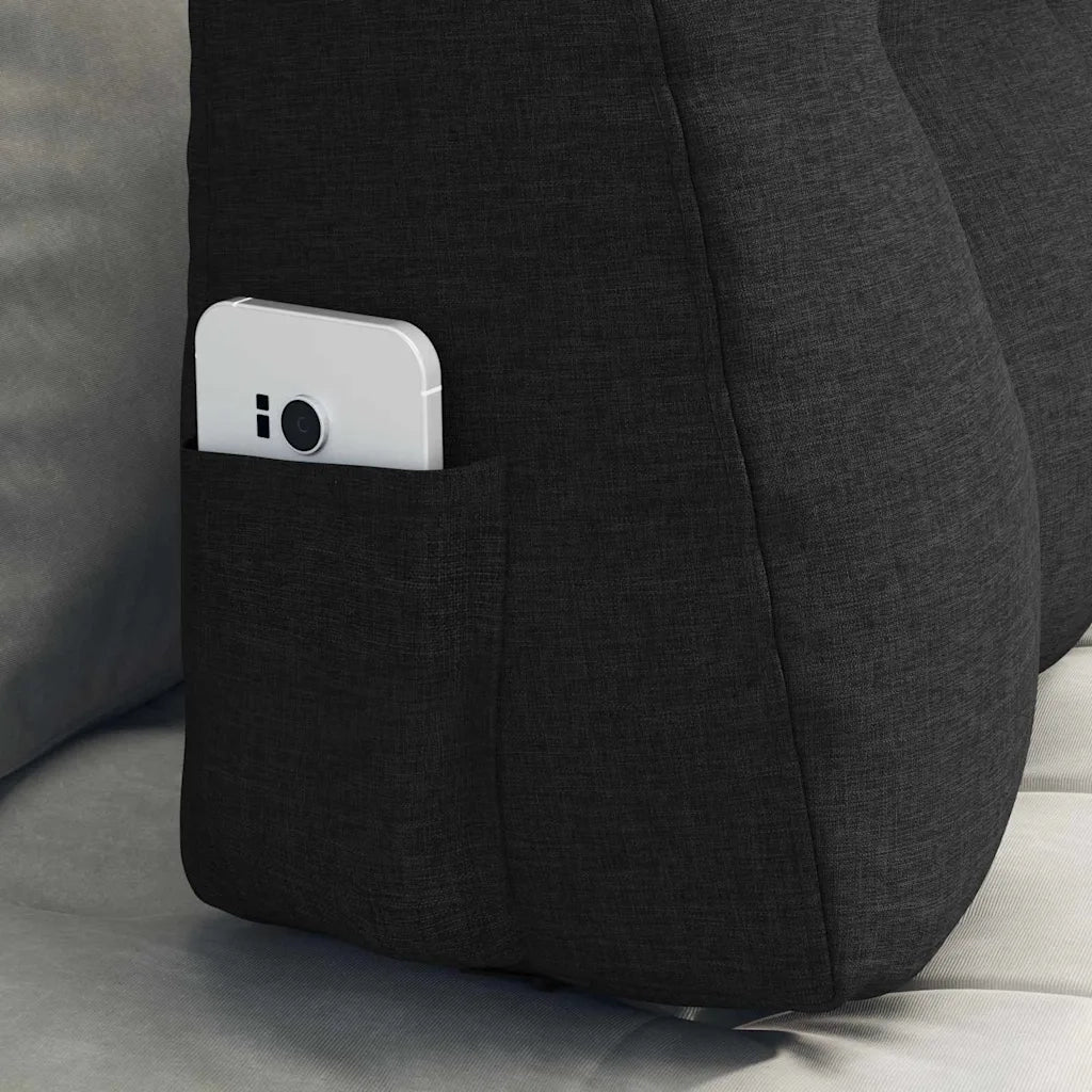Cuscino per Schiena Nero 80 x 24 x 50 cm Tessuto