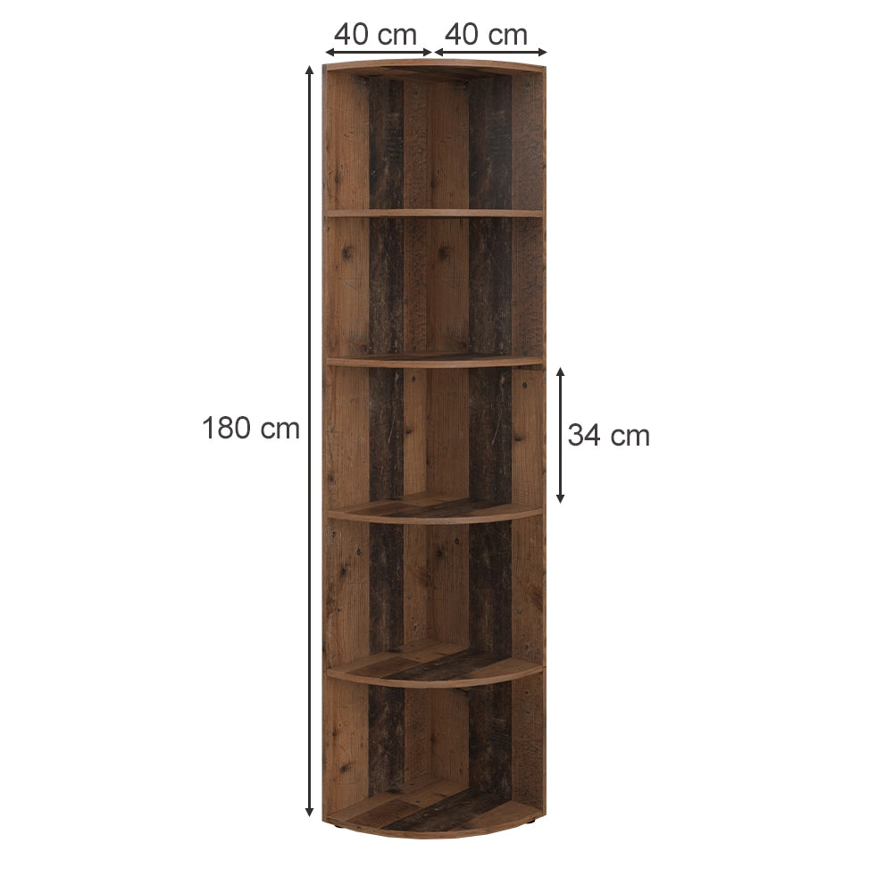 Vicco Libreria angolare da terra Legno antico 40 x 180 cm