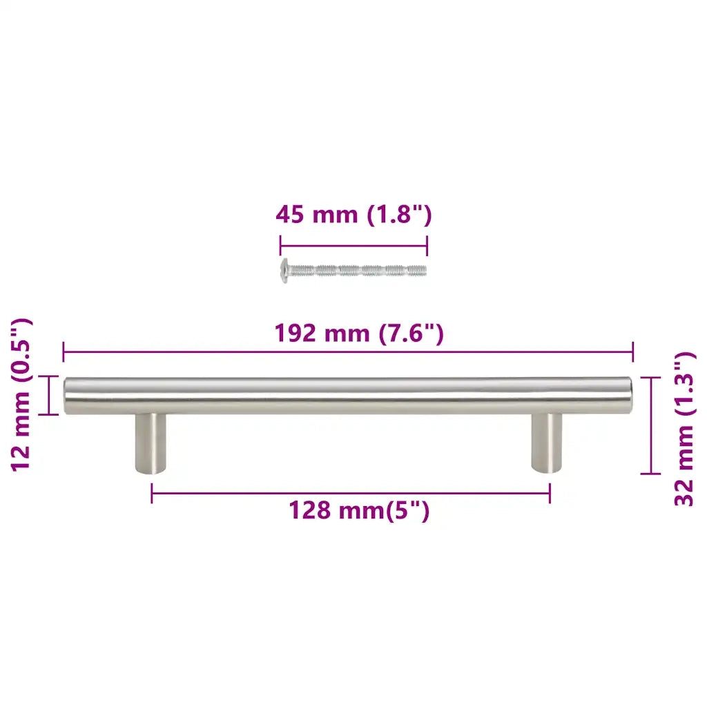 Maniglie per Mobili 10 pz Argento 128mm in Acciaio Inox CFW1950056