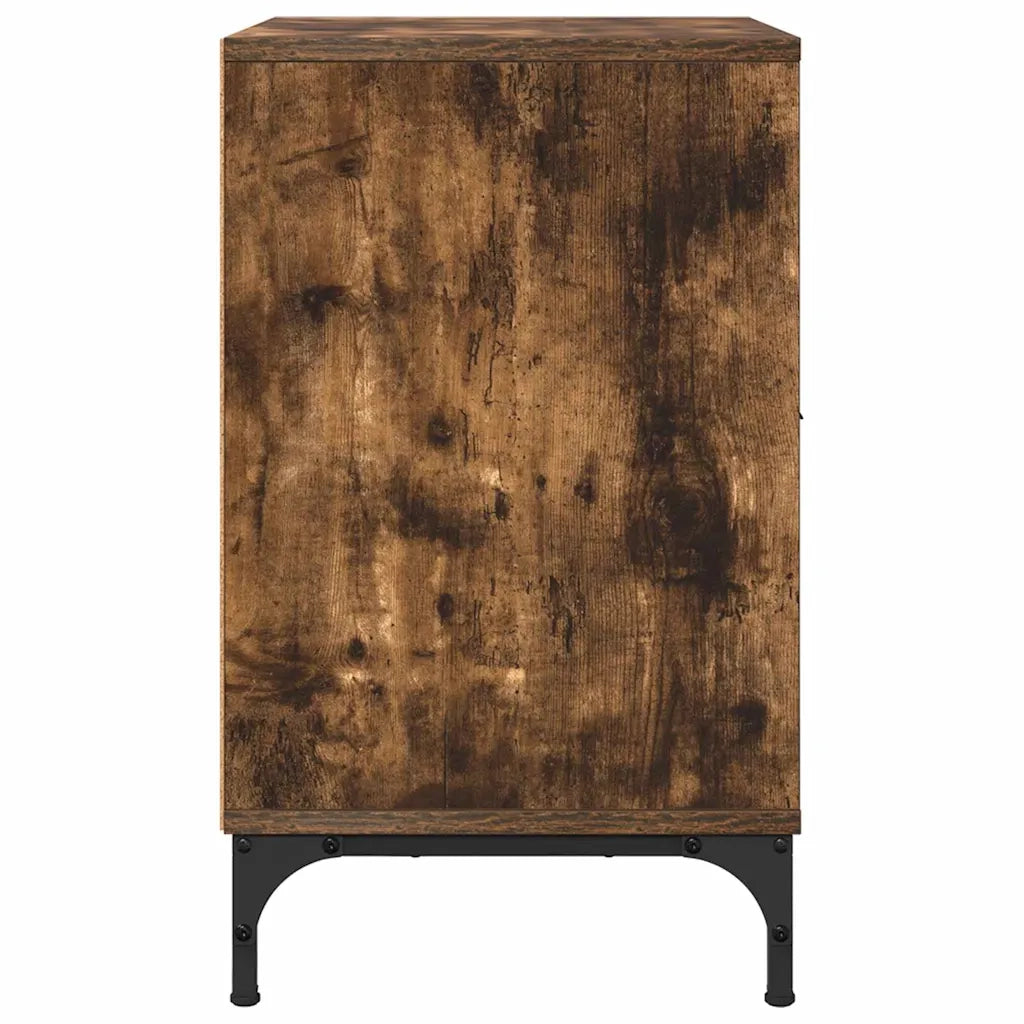 Comodini 2 pz-Set di 2 Tavolino da notte Rovere fumo 49 x 36 x 61 cm Legno multistrato